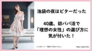 パパ活サイト「残業代で恋をするな」池袋の夜はビターだった